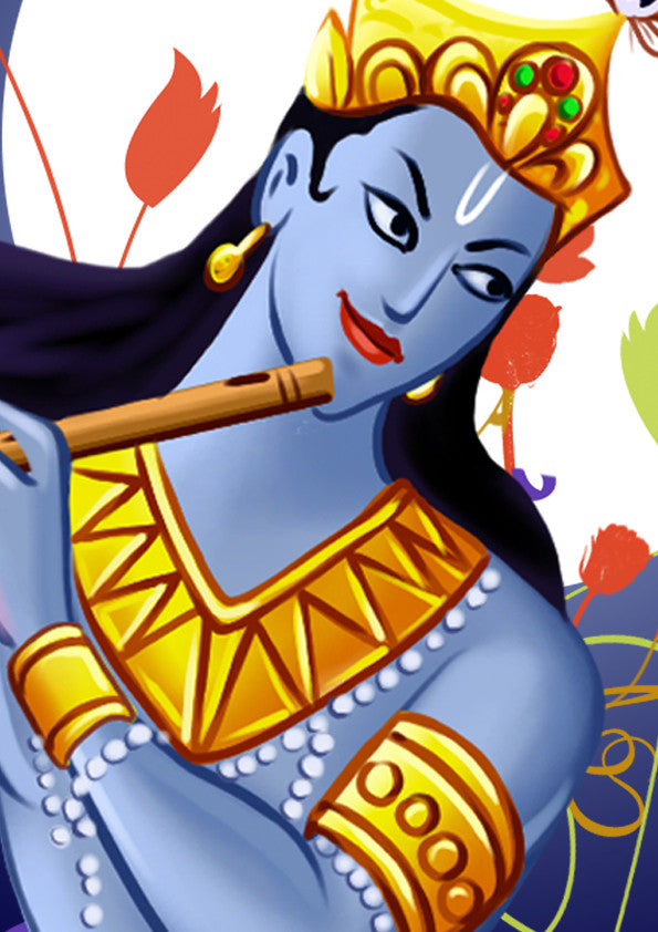 Krishna Art Print Poster -  Magical Music