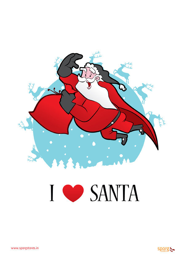 I love Santa with red dress Art Print India