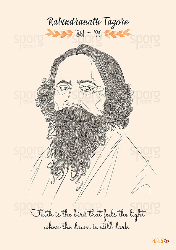 Rabindranath Tagore Art Print Poster 