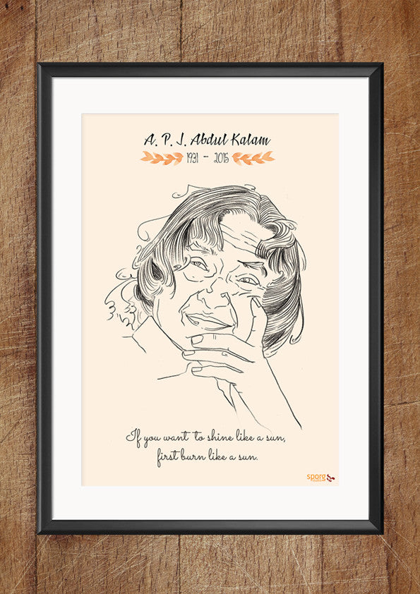 Abdul Kalam Art Print Poster Framed