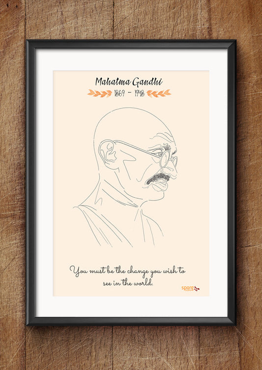 Mahatma Gandhi Art Print Poster Framed