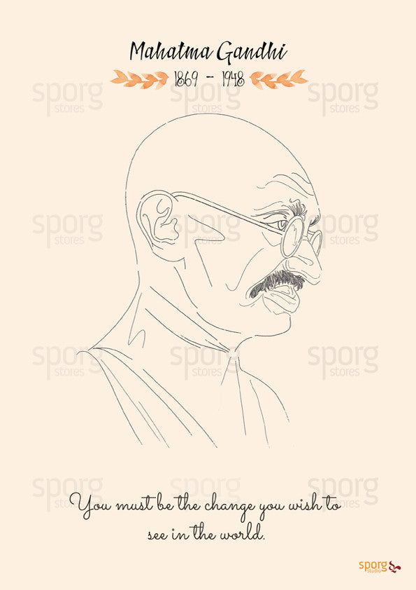 Mahatma Gandhi Art Print Poster