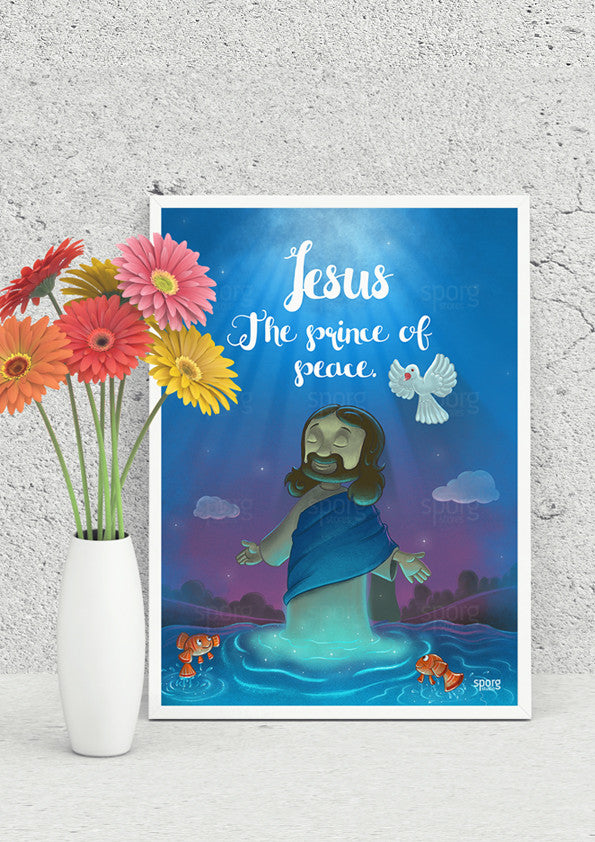 framed Little Jesus Poster by Sporg Stores
