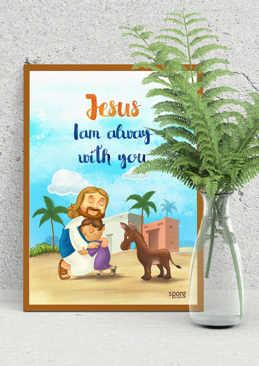 framed Little Jesus poster by Sporg Stores