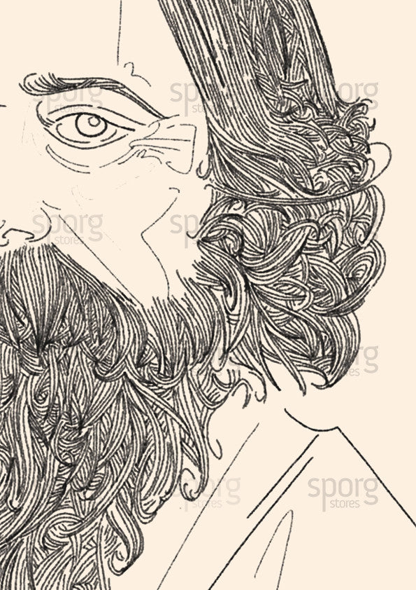 Rabindranath Tagore Art Print Poster Closeup