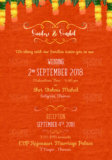illustrated tamil hindu wedding invitation text
